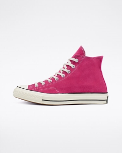 Converse Suede Chuck 70 Női Magasszárú Fekete/Rózsaszín | IQSDBAJ-HU